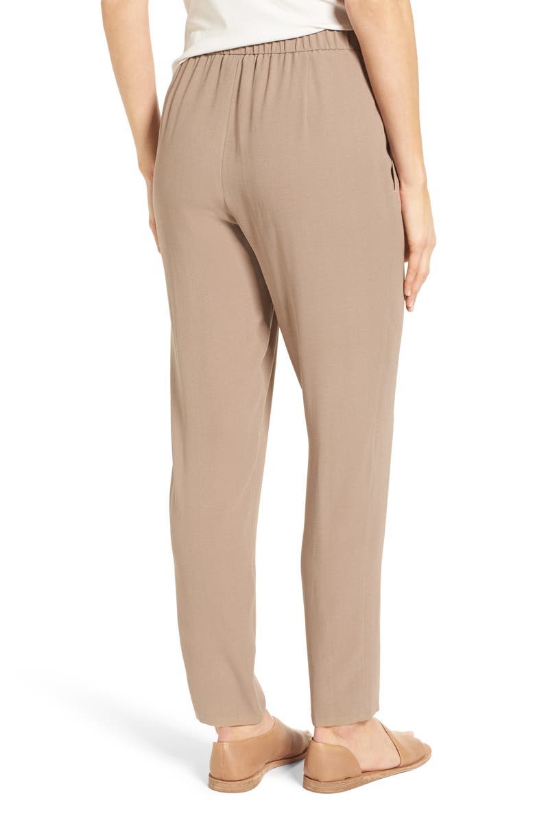 Eileen Fisher Slouchy Silk Crepe Ankle Pants, Alternate, color,