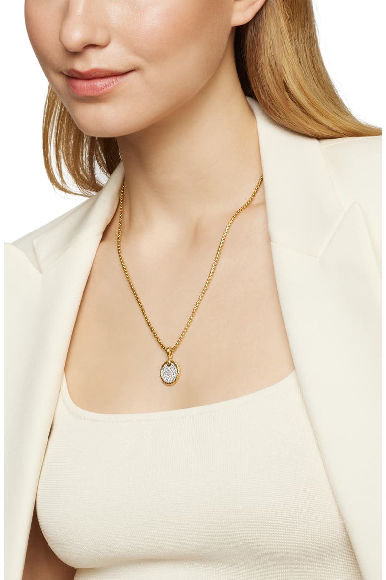 Elements Disc Pendant in 18K Yellow Gold with Pavé Diamonds, Alternate, color, DIAMOND/ YELLOW GOLD