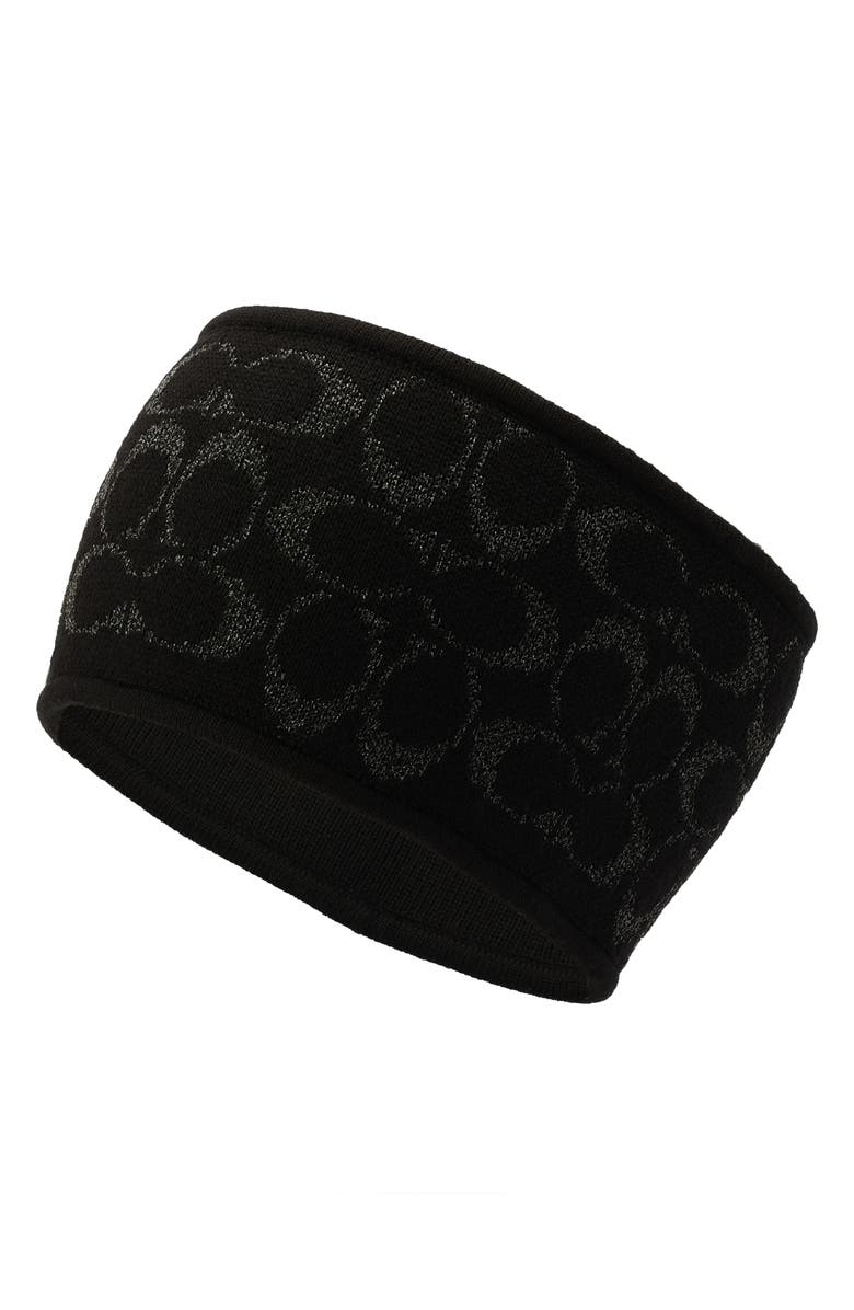 COACH Metallic Signature C Headband, Alternate, color, 