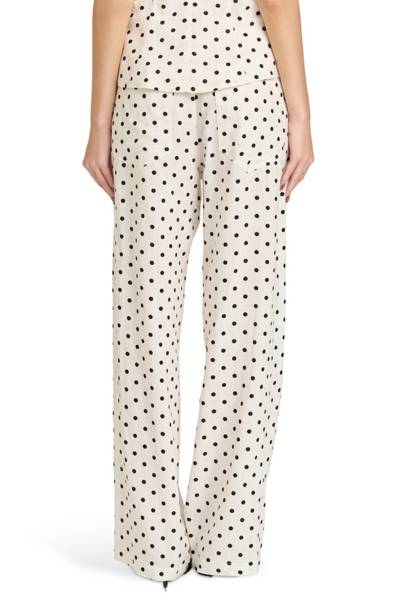 WAYF Lilah Polka Dot Wide Leg Pants, Alternate, color, Ivory Polka Dot