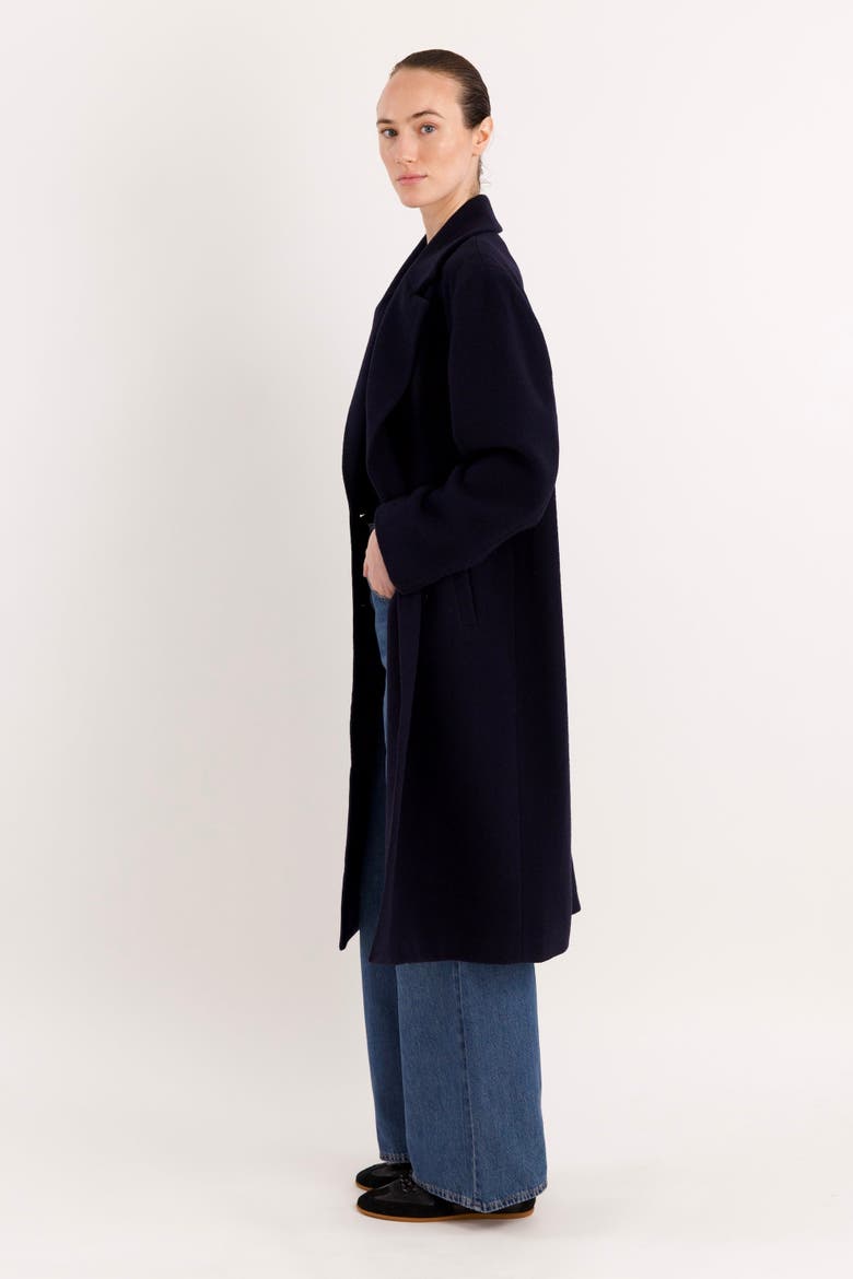 Maxi Wool Coat, Alternate, color, Navy