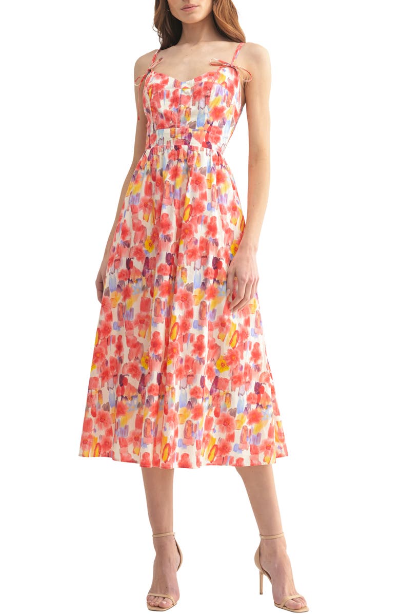 Mila Mae Floral A-Line Midi Sundress, Main, color,
