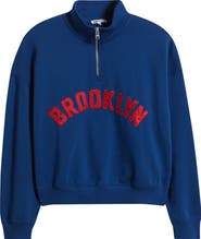 Brooklyn Industries Oversize Cotton Half Zip Sweatshirt