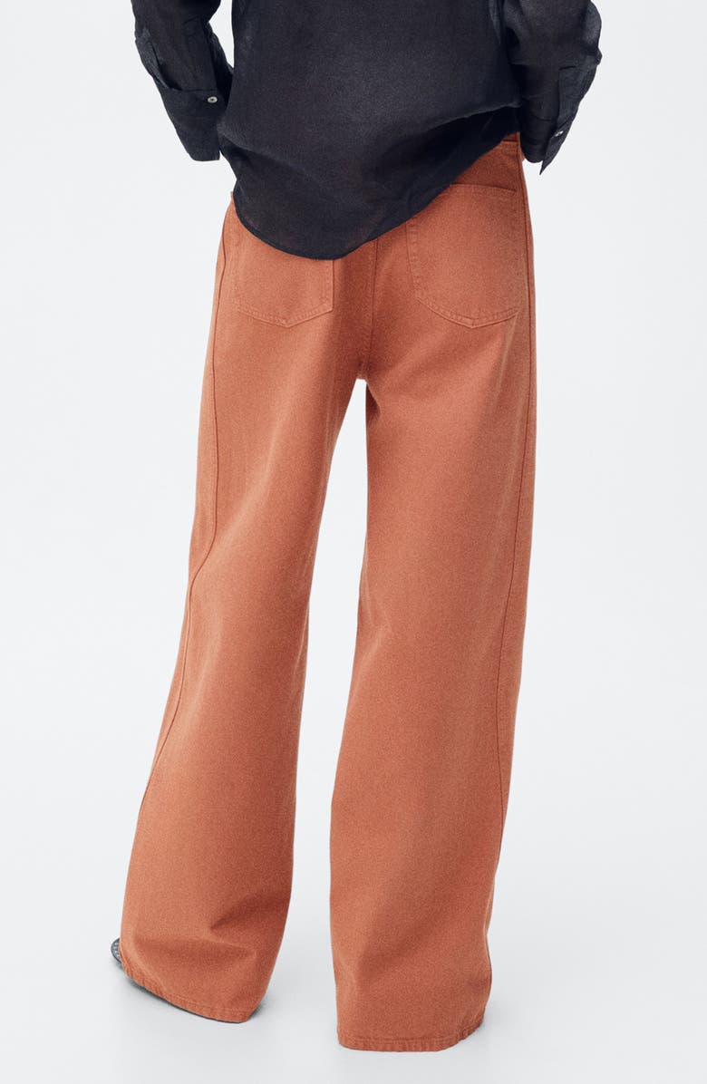 MANGO Mid Rise Baggy Ultra Wide Leg Jeans, Alternate, color, Burnt Orange