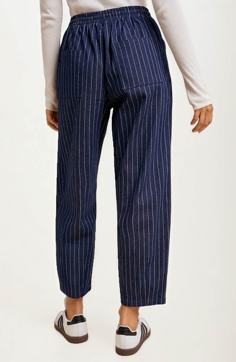 Knit and Lounge Relaxed Pinstripe Drawstring Pants, Alternate, color, 