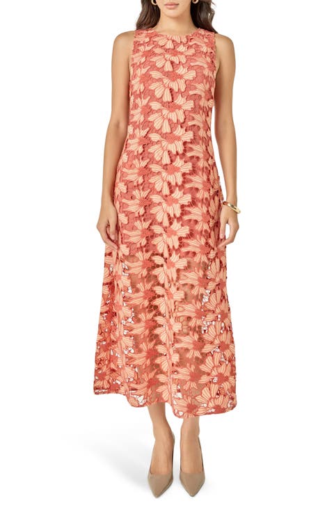 Floral Embroidered Sleeveless Maxi Dress