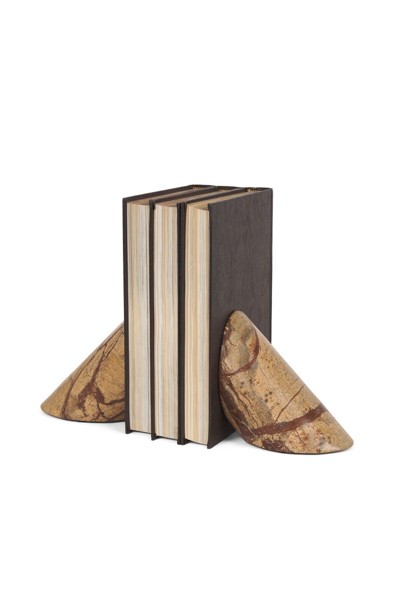 Rahima Forest Marble Angled Bookends, Main, color, Brown