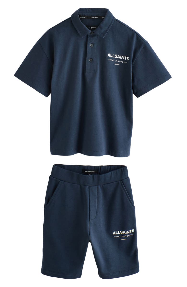 smALLSAINTS by ALLSAINTS Kids' Oversize Polo & Knit Shorts Set, Main, color,