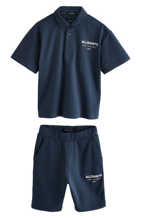 Kids' Oversize Polo & Knit Shorts Set (Big Kid)