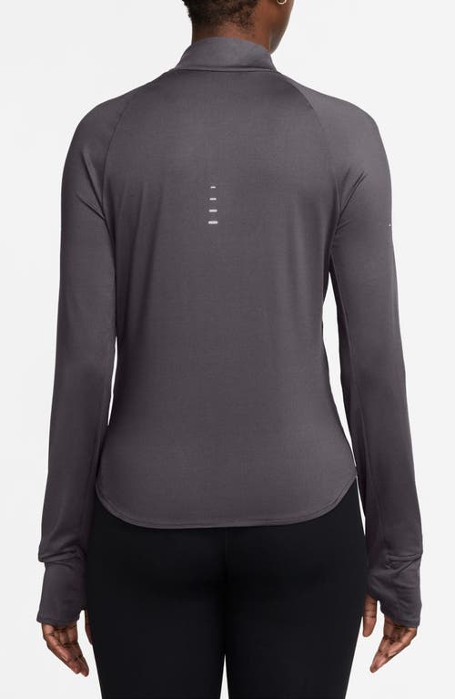 Nike Swift Dri-fit Uv Half Zip Running Top In Gray