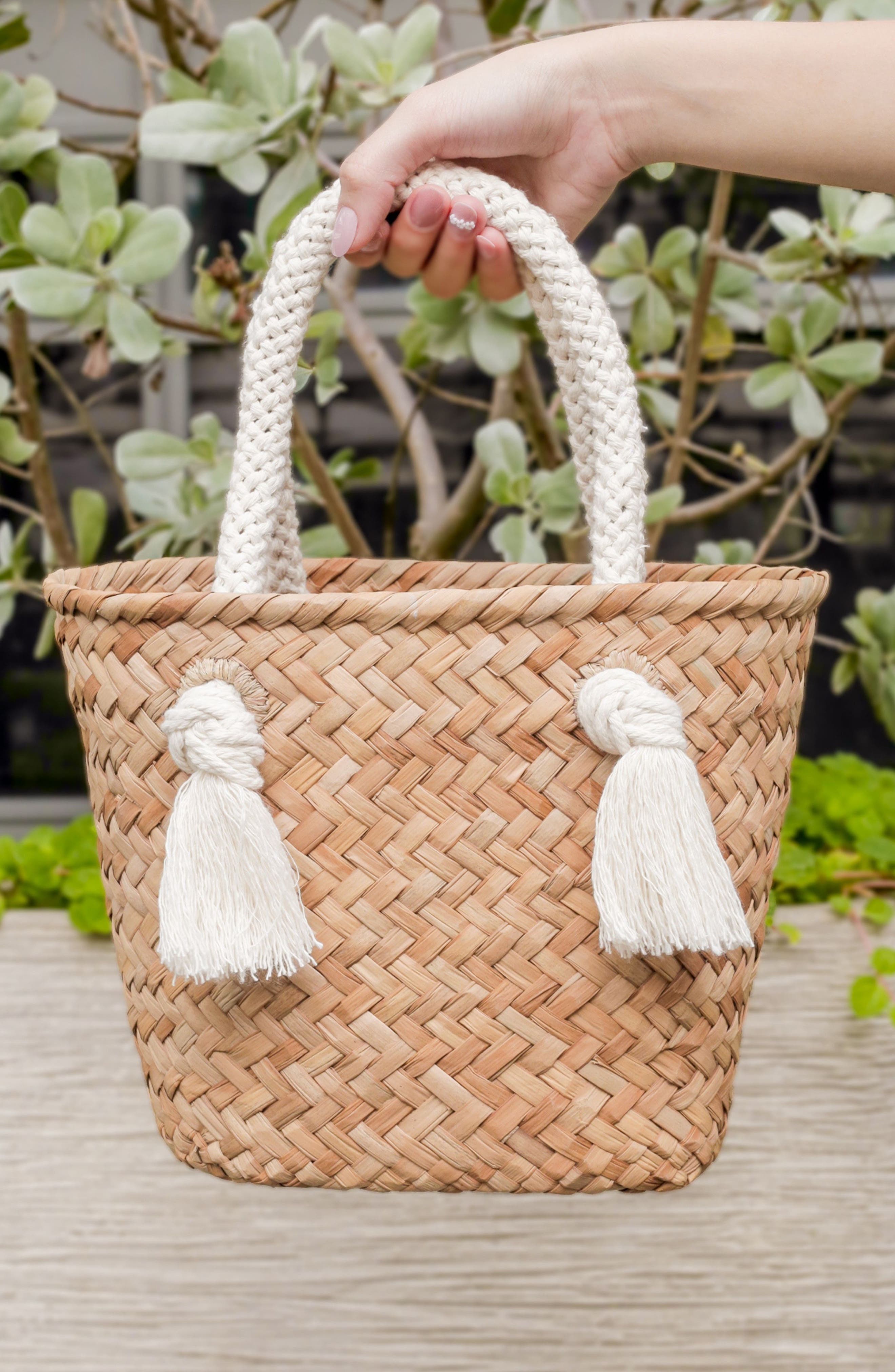 Mini Seagrass Tote, Alternate, color, OAT