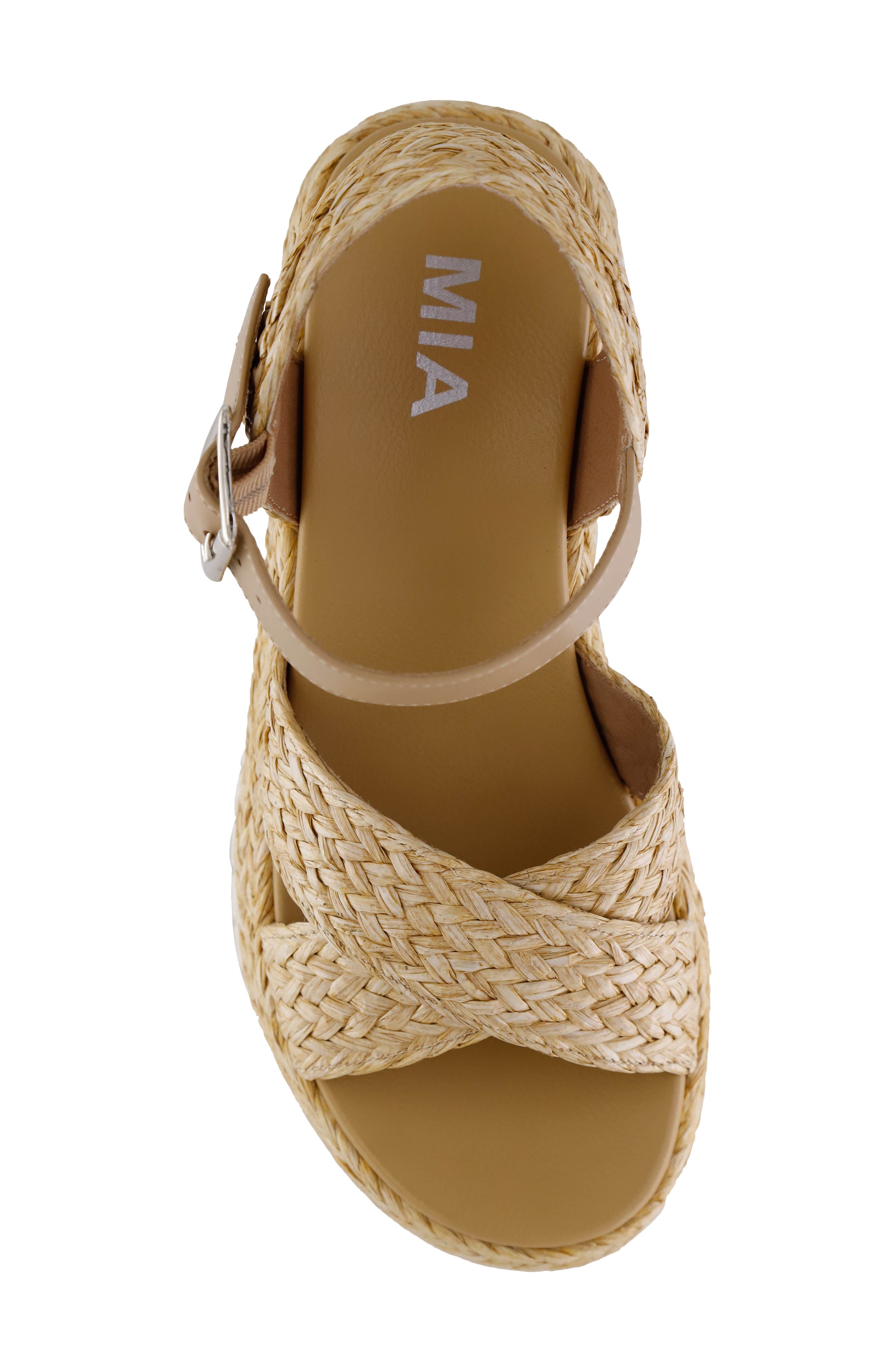 MIA Zamara Raffia Wedge Platform Sandal, Alternate, color, 
