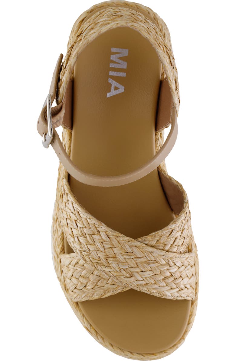MIA Zamara Raffia Wedge Platform Sandal, Alternate, color,