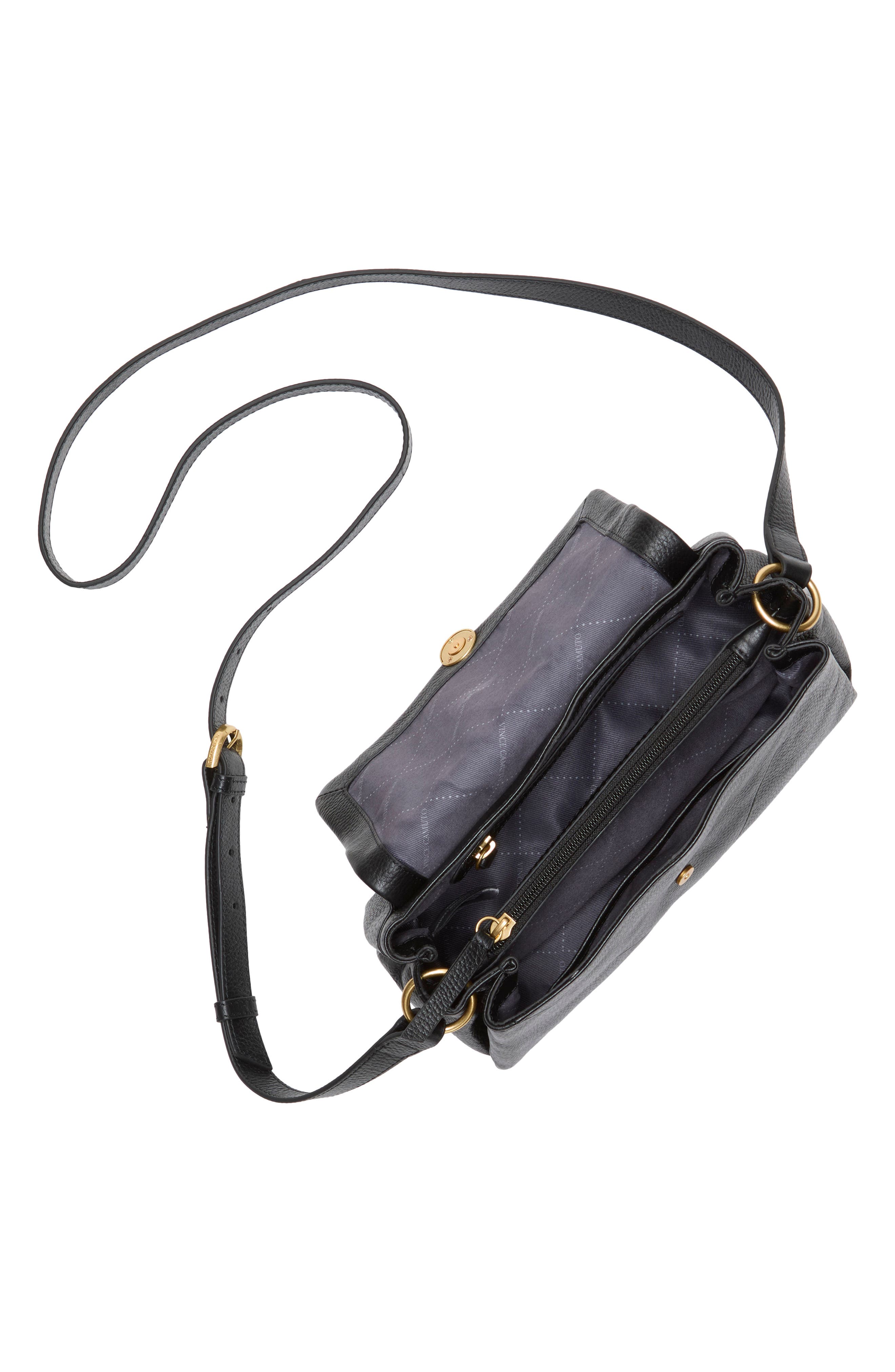 Vince Camuto Medna Leather Crossbody Bag, Alternate, color, Black