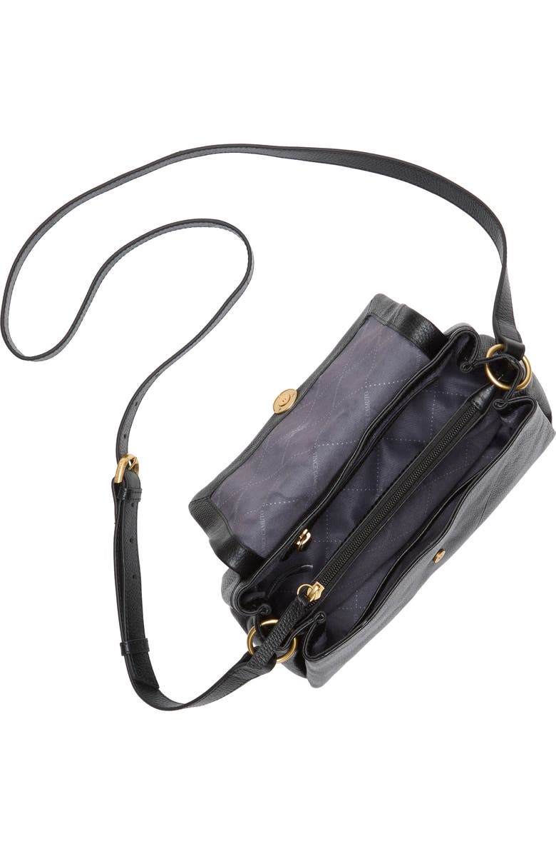 Vince Camuto Medna Leather Crossbody Bag, Alternate, color, Black