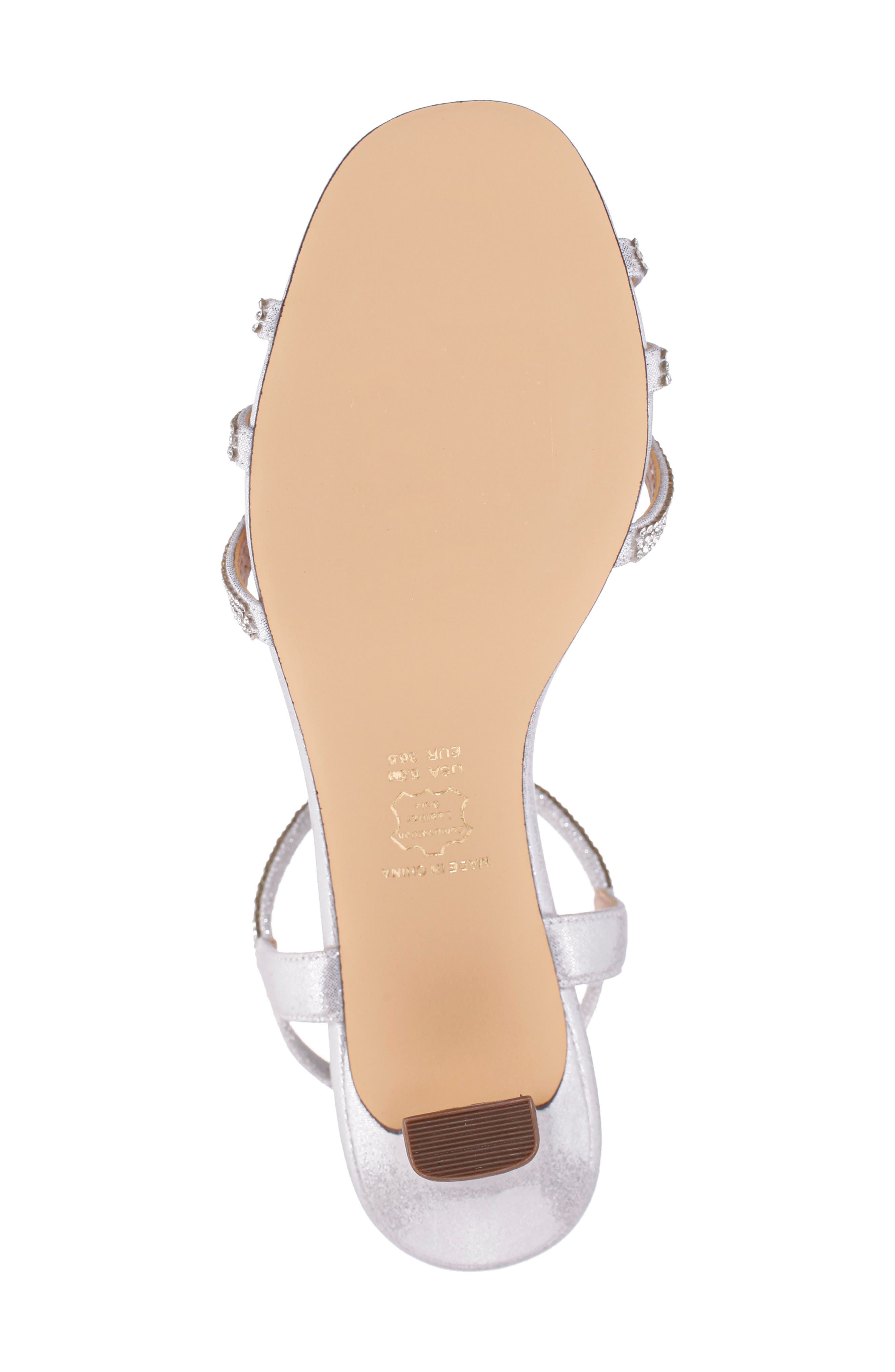 Nina Benarda Ankle Strap Sandal, Alternate, color, Silver