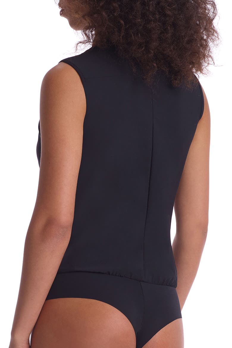 Sleeveless Button-Up Bodysuit, Alternate, color, BLACK
