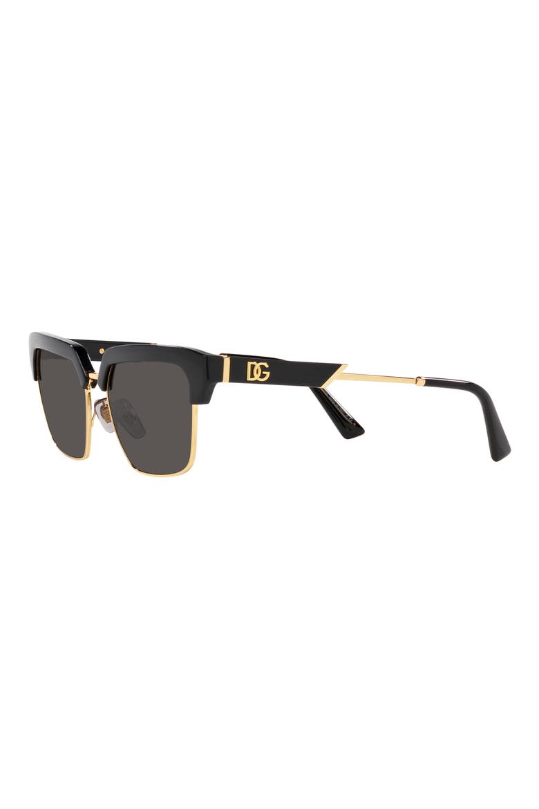 55mm Square Sunglasses, Alternate, color, BLACK