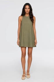 Monlicia Calia Linen Blend Sleeveless Fit & Flare Mini Dress