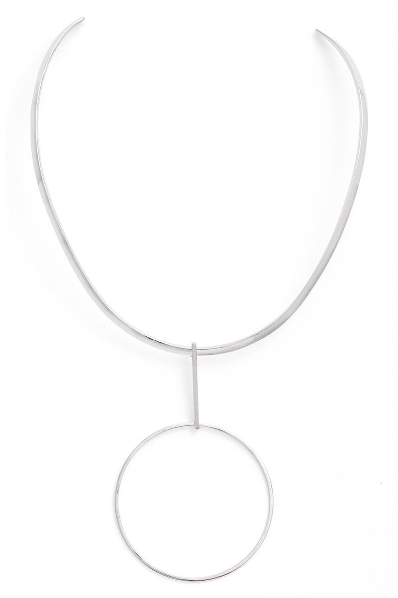 Argento Vivo Circle Collar Necklace, Main, color, SILVER