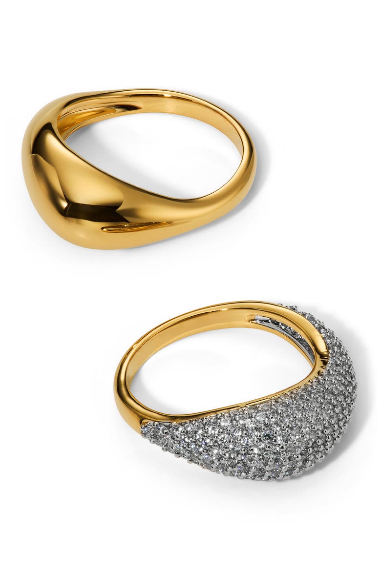 Gemini Set of 2 Rings, Main, color, GOLD