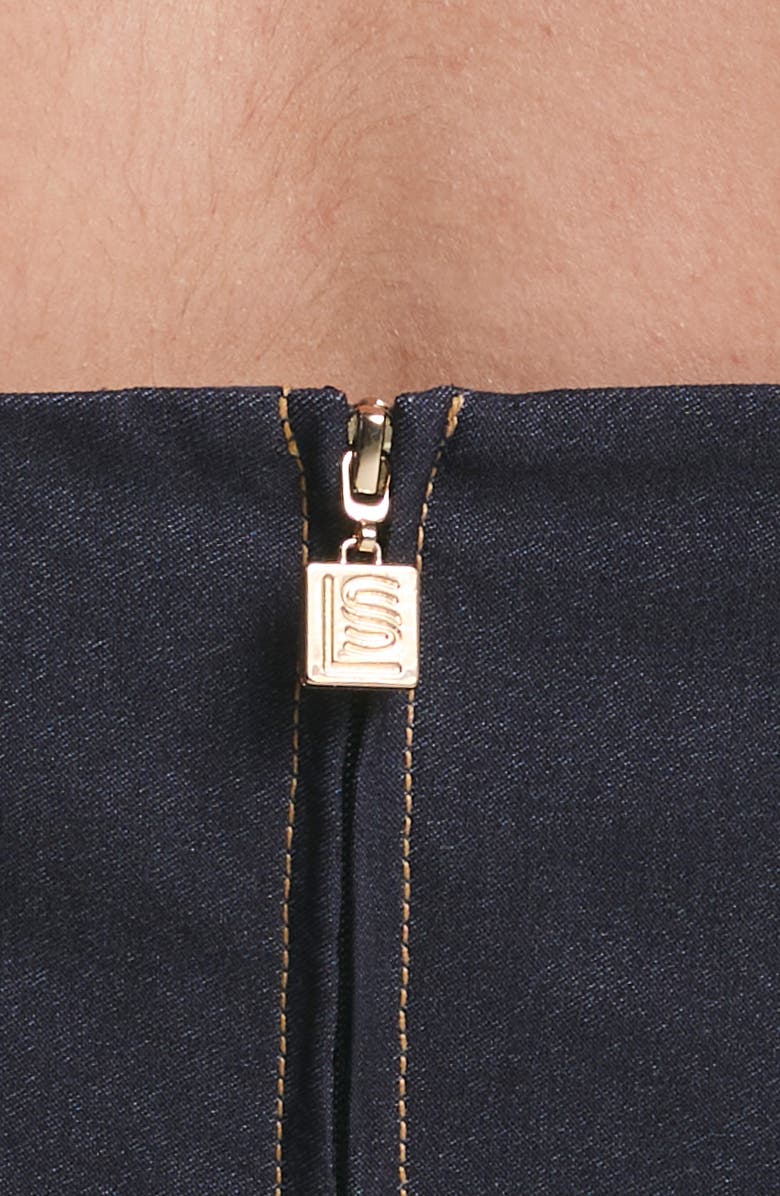 Laundry by Shelli Segal Bustier Peplum Top, Alternate, color, Dark Indigo