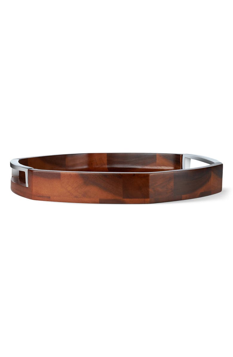 Nambé Rivet Handle Tray, Alternate, color, Brown