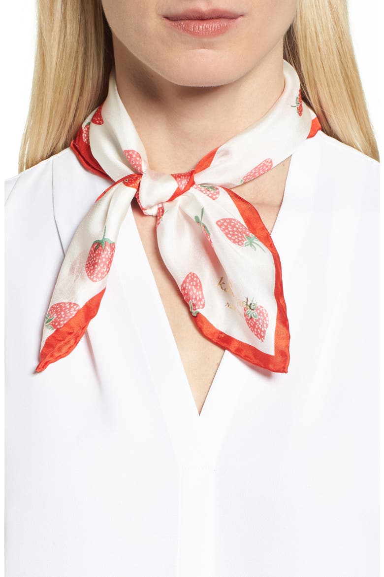 tossed berry silk bandana, Main, color, CREAM