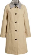 Bernardo Long Check Collar Raincoat