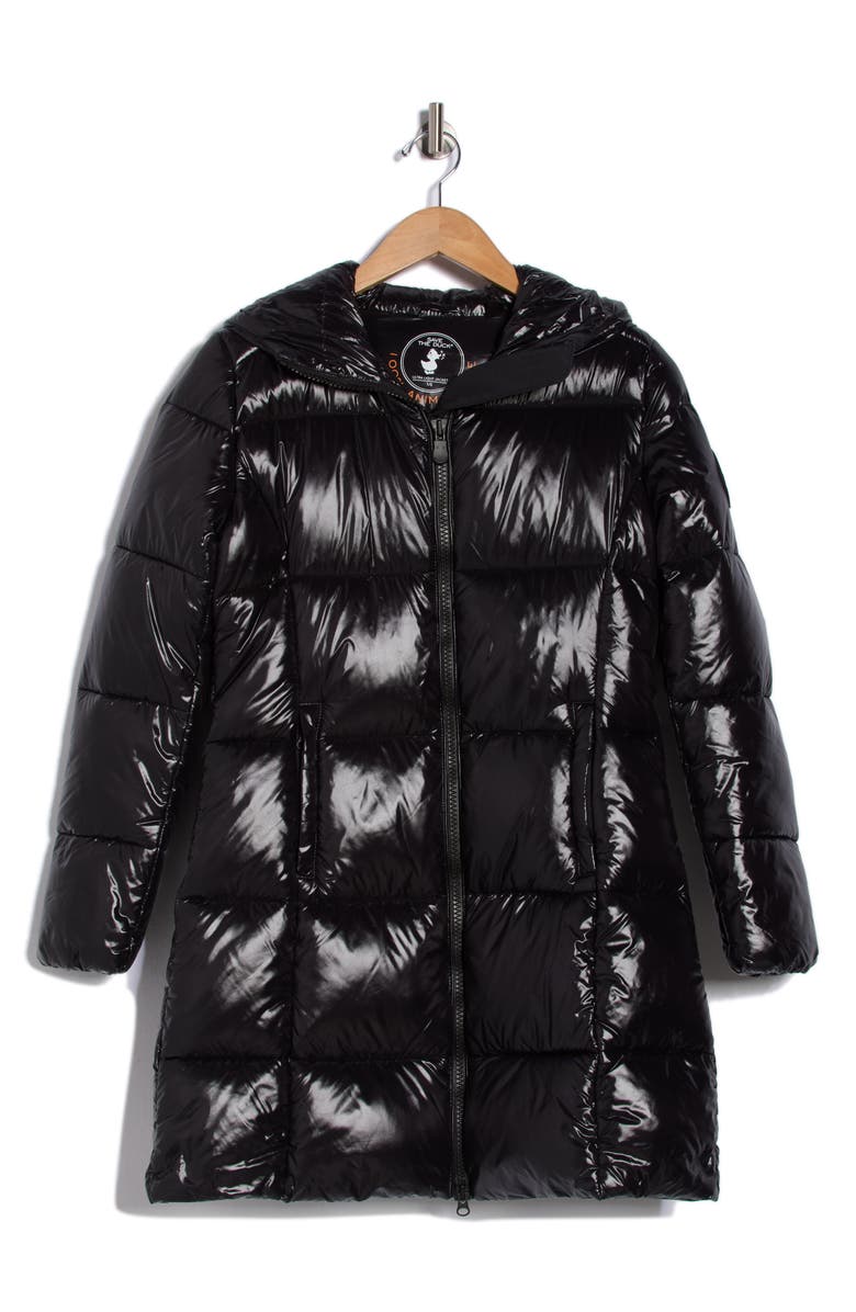 Save The Duck Ines Hooded Puffer Jacket, Alternate, color, Black