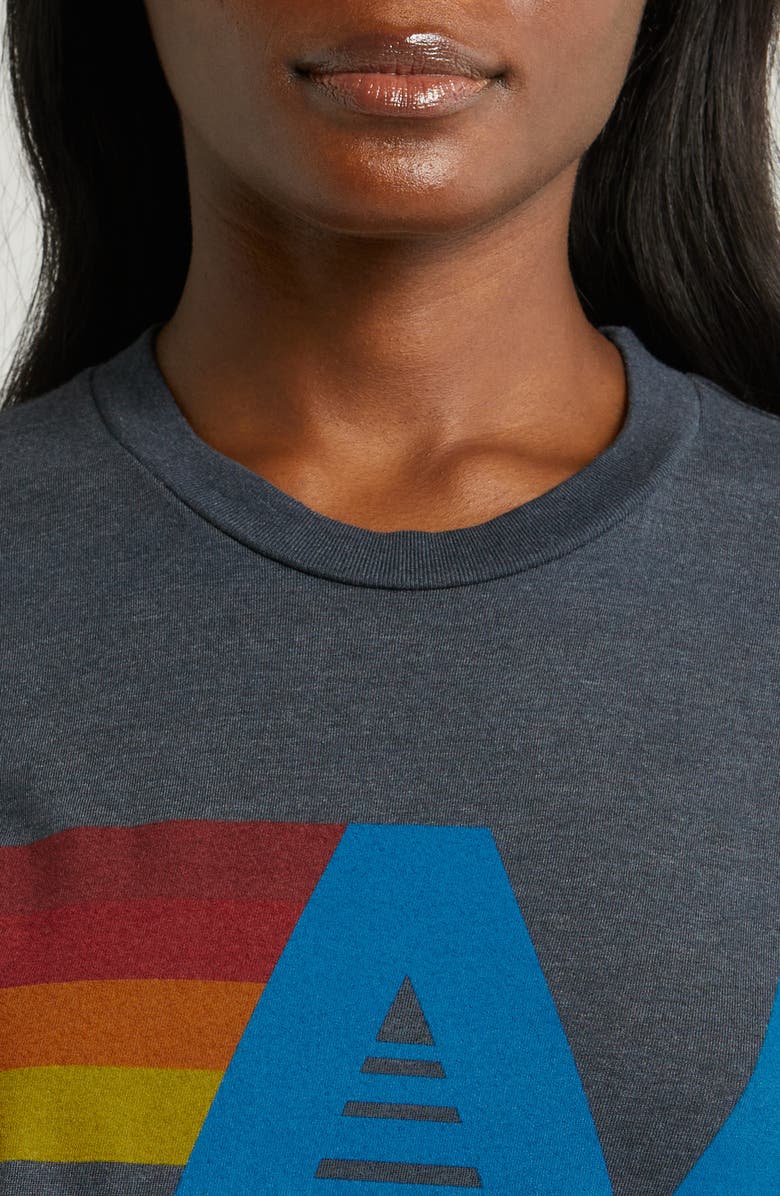 Aviator Nation Logo Boyfriend Tee, Alternate, color, Charcoal