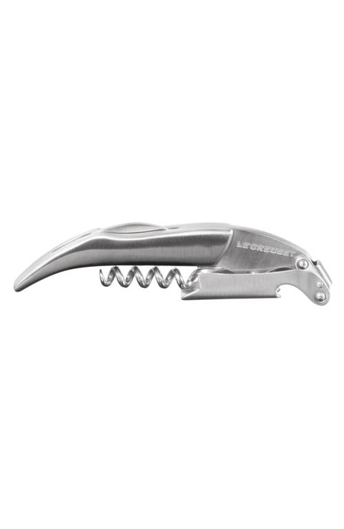 Le Creuset One-step Waiter's Friend Corkscrew Wine Opener, Stainless Steel In Silver