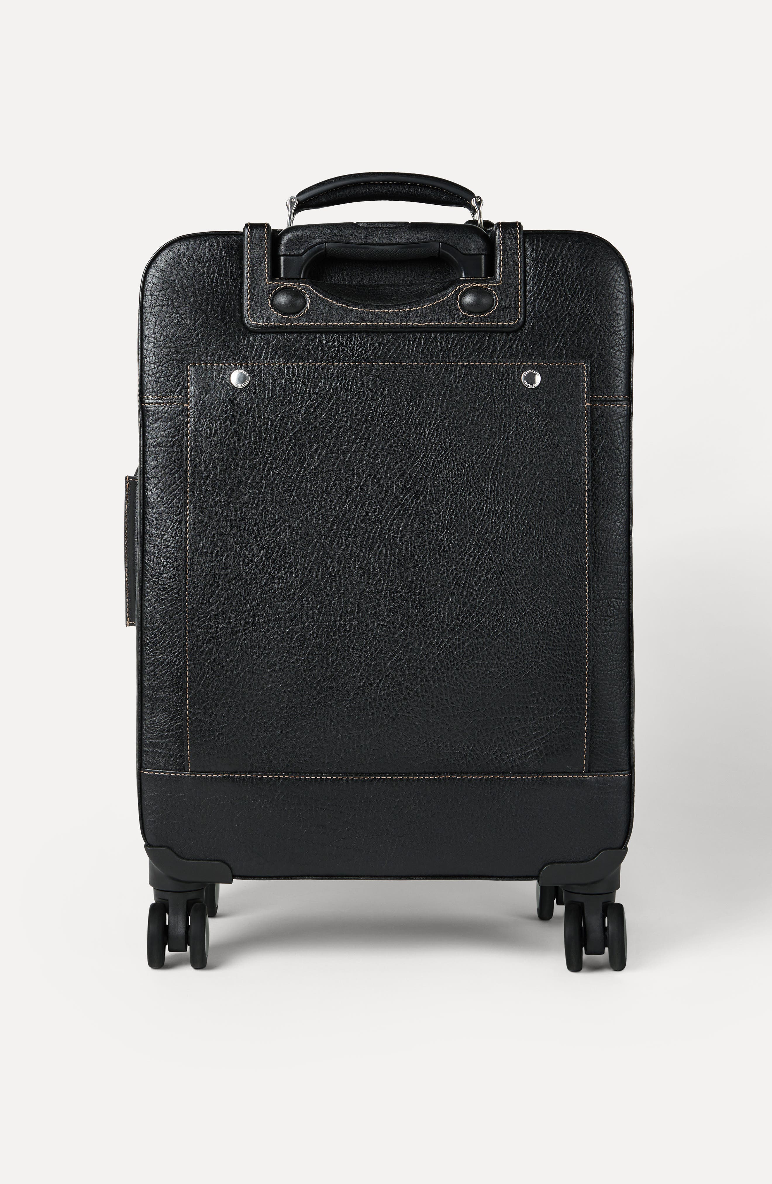 Brunello Cucinelli Grained calfskin suitcase, Alternate, color, Black