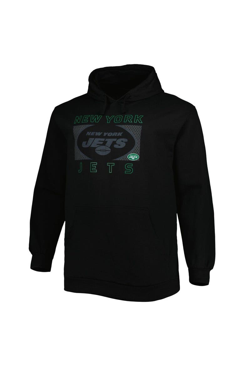 Men's Fanatics Branded Black New York Jets Big & Tall Pop of Color Pullover Hoodie, Alternate, color, Black