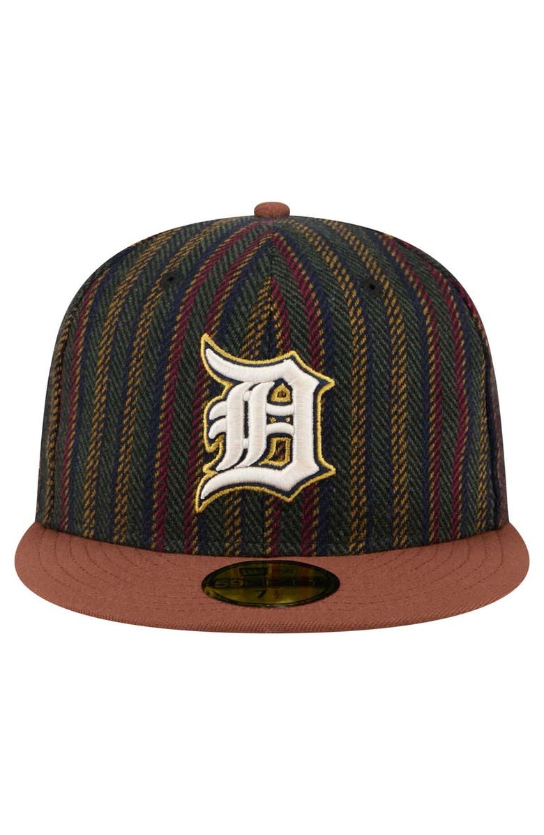 New Era Men's New Era  Brown Detroit Tigers Vintage Herringbone 59FIFTY Fitted Hat, Alternate, color, 