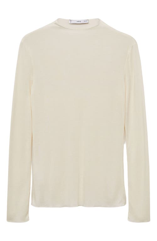 Mango Long Sleeve T-shirt In Ecru