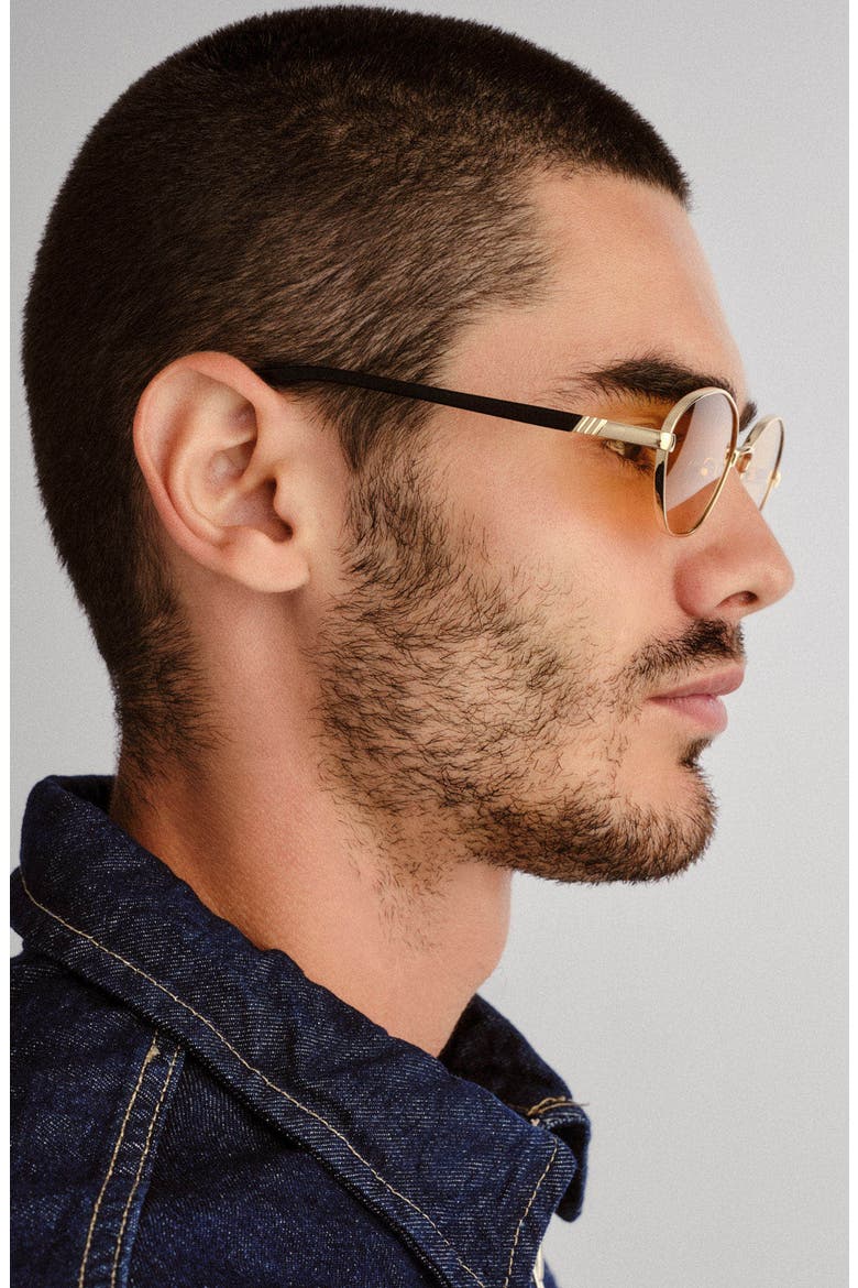 Le Bebe 58mm Oval Sunglasse, Alternate, color, GOLD / AMBER TINT