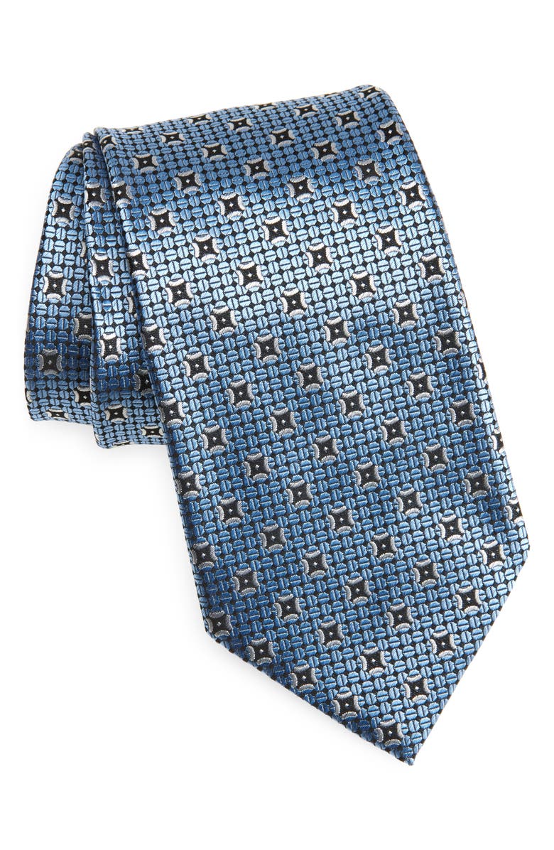ZEGNA TIES Medallion Mulberry Silk Tie, Main, color, Light Blue