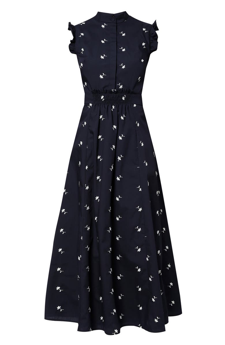 Erdem Evie Embroidered Floral Poplin Dress, Alternate, color, 