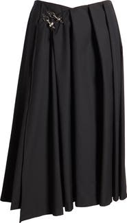 Mistress Rocks Pleated Wrap Front Midi Skirt