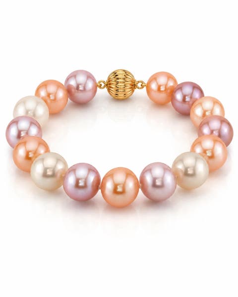 11-12mm Multicolor Freshwater Pearl Bracelet - Premier AAAA Quality
