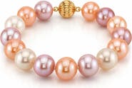 The Pearl Source 11-12mm Multicolor Freshwater Pearl Bracelet - AAA Quality