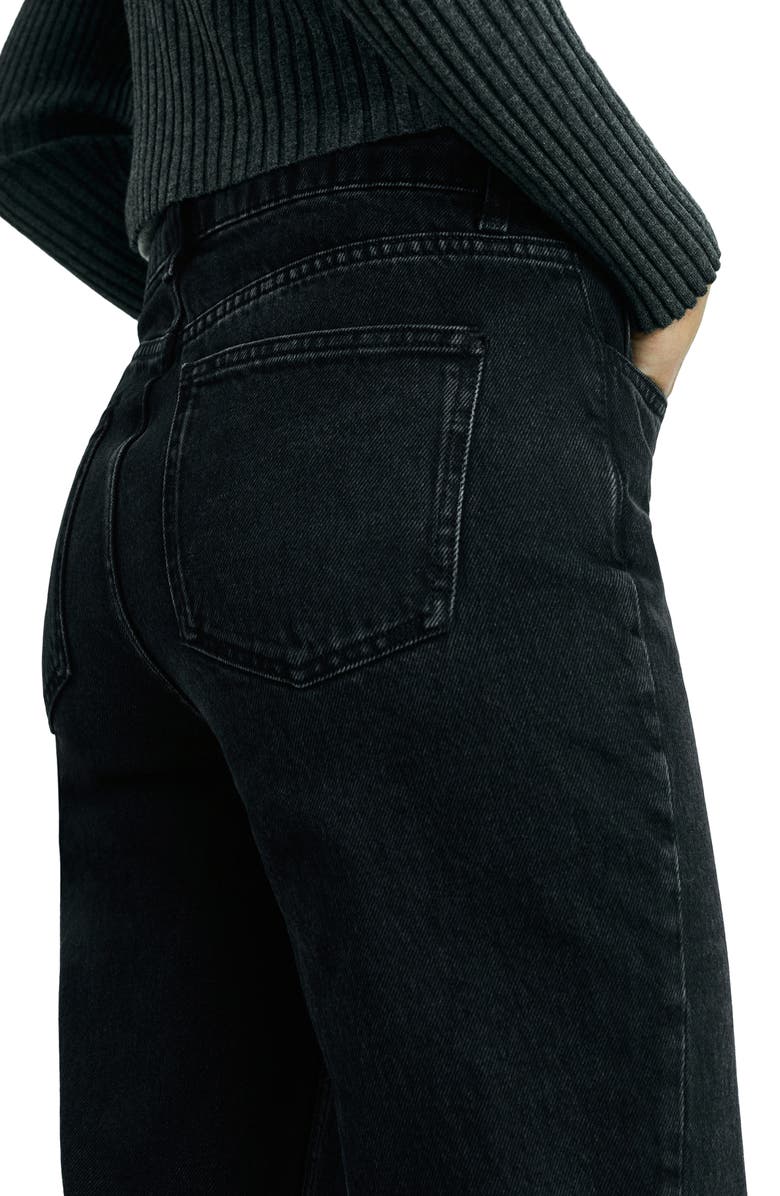 MANGO Matilda Mid Rise Straight Leg Jeans, Alternate, color, Black Denim