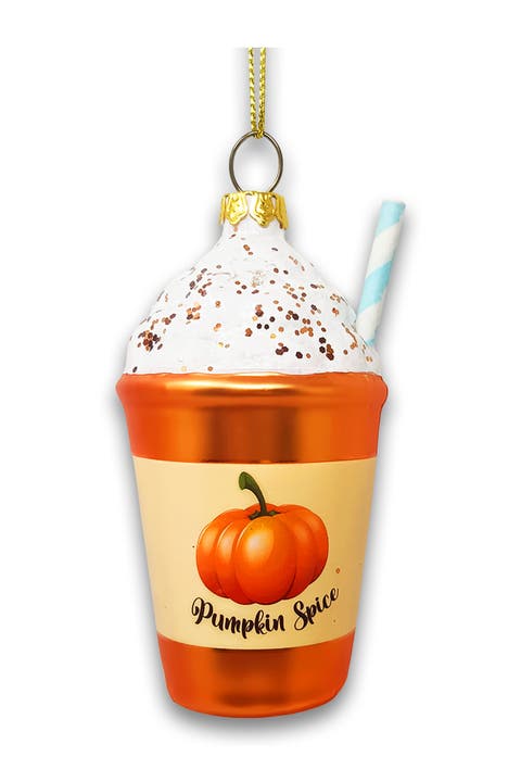 Pumpkin Spice Latte Glass Ornament