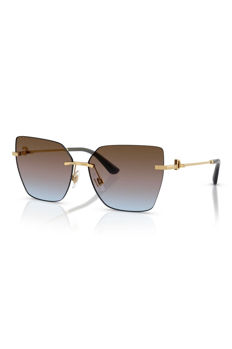 62mm Oversize Gradient Cat Eye Sunglasses, Alternate, color, GOLD / AZURE PINK BROWN