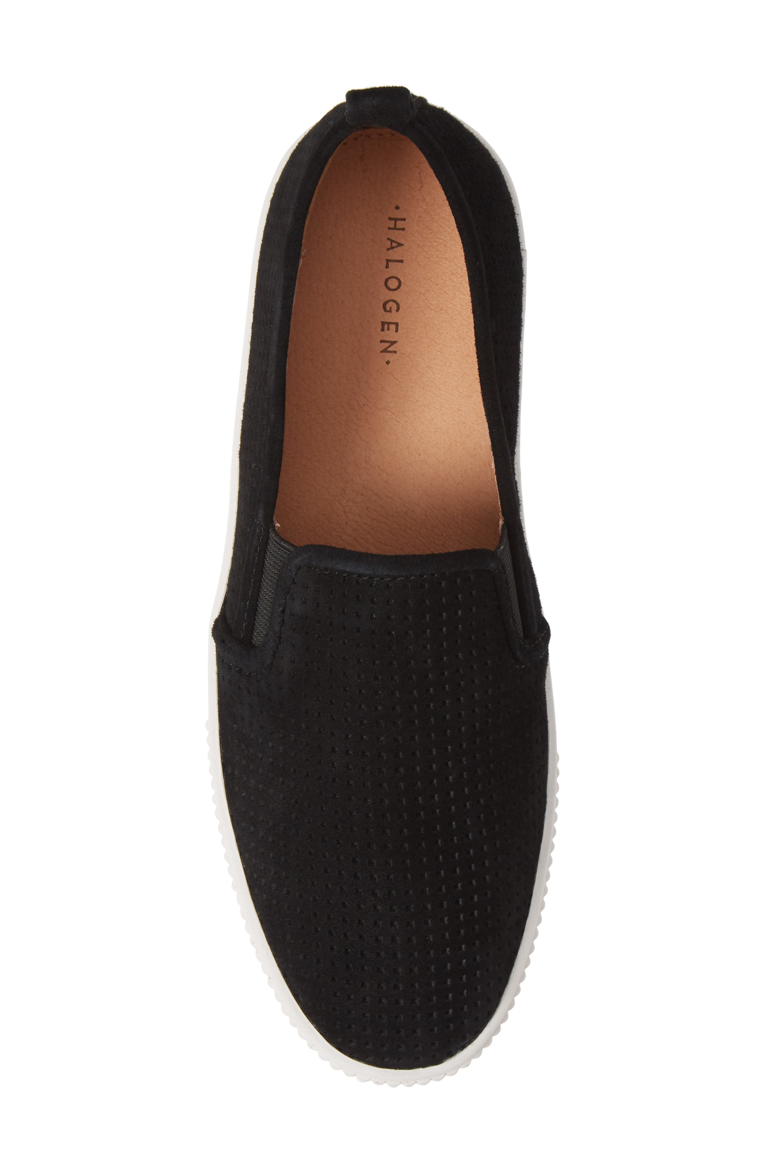 Baylee Platform Slip-On Sneaker, Alternate, color, BLACK PERF SUEDE