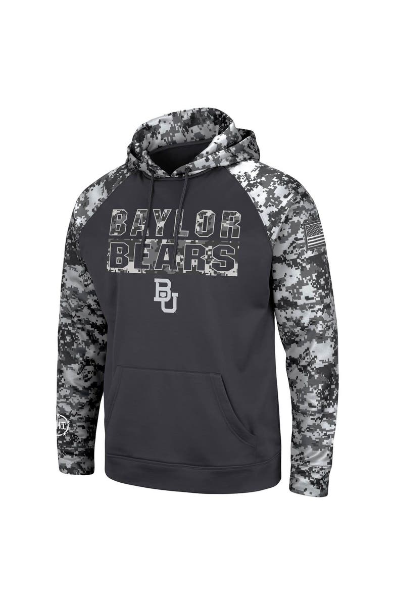 COLOSSEUM Men's Colosseum Charcoal Baylor Bears OHT Military Appreciation Digital Camo Pullover Hoodie, Alternate, color, 