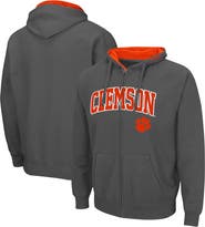 COLOSSEUM Men's Colosseum Charcoal Clemson Tigers Arch & Logo 3.0 Full-Zip Hoodie