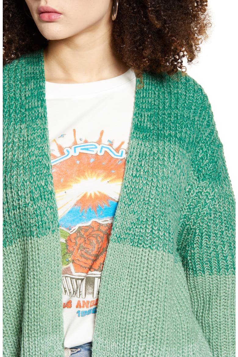 Ombré Cardigan, Alternate, color, GREEN LAKE OMBRE
