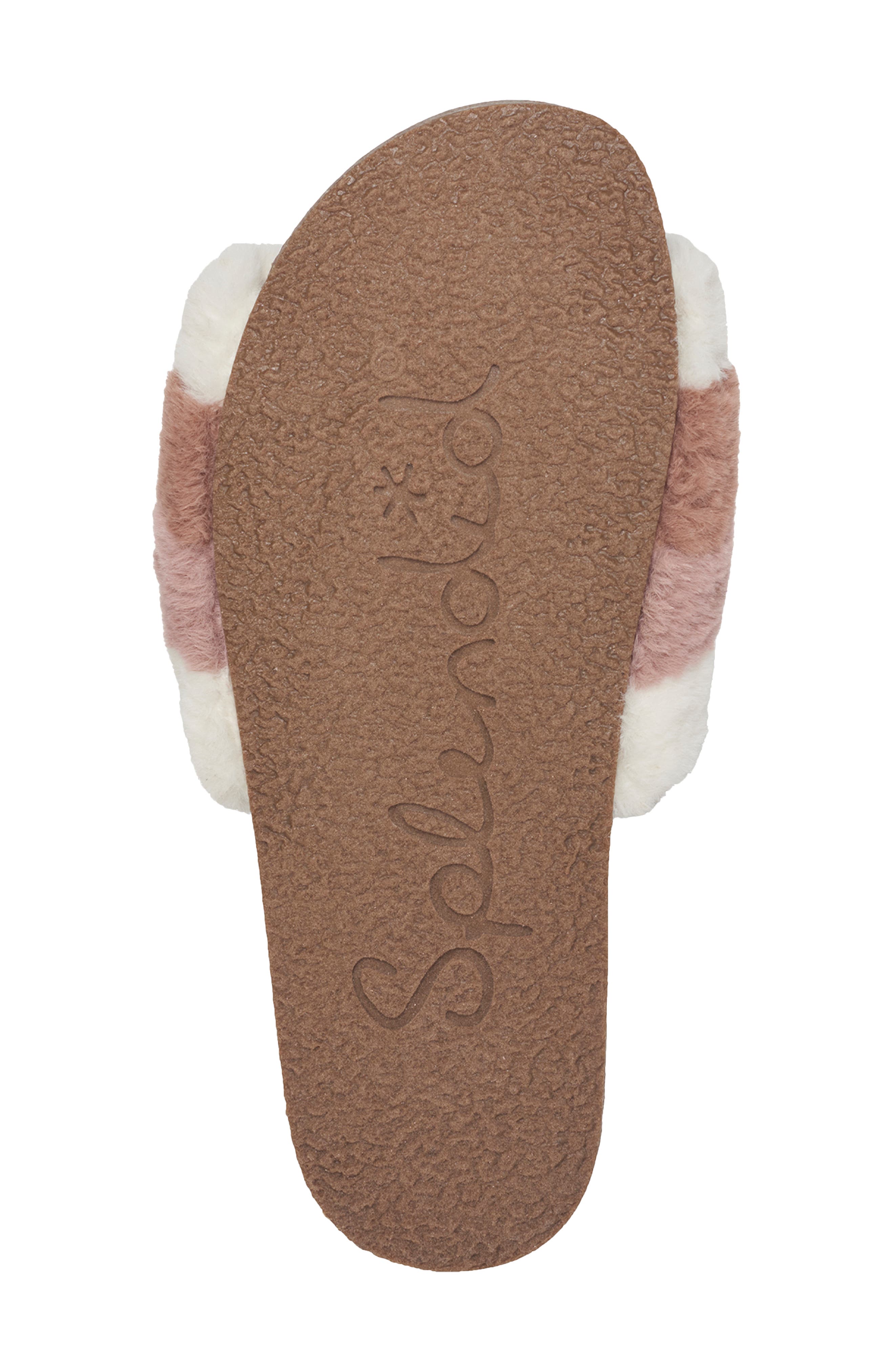 Splendid Robin Stripe Faux Fur Slide Sandal, Alternate, color, 